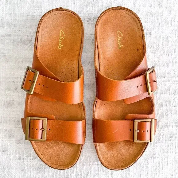 Clarks double strap leather sandals. - Picture 3 of 11